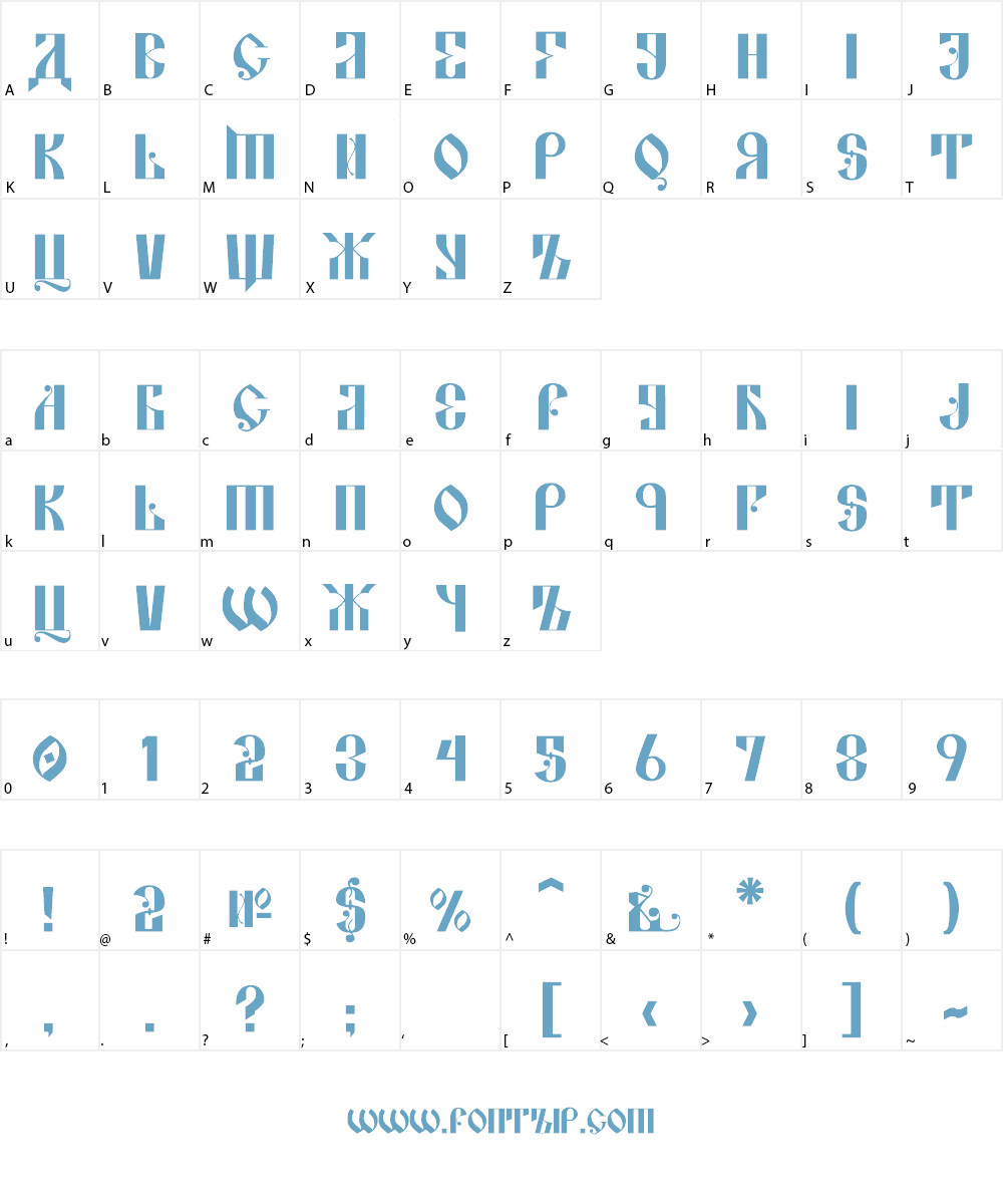 Kremlin Alexander Font Character